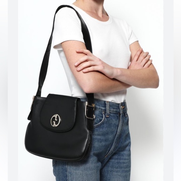 Vintage 70’s Gucci Leather Shoulder Bag - Picture 1 of 10